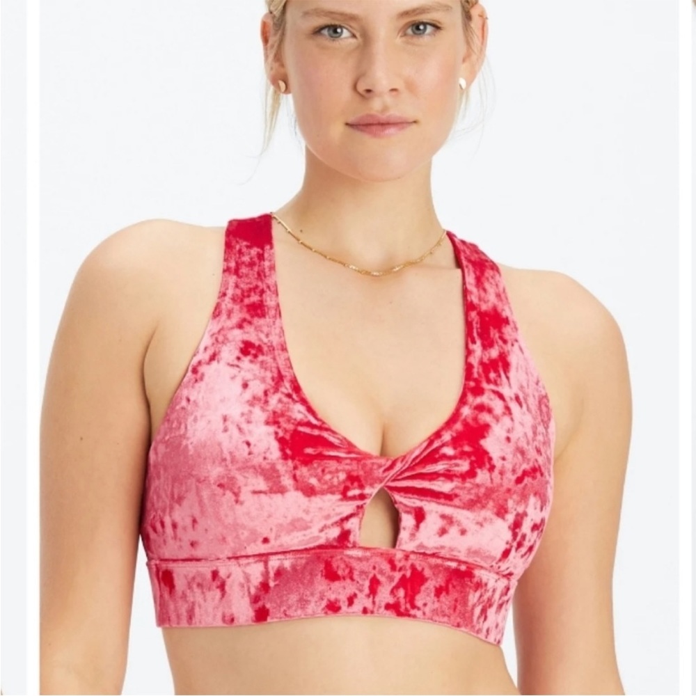 Fabletics Red Velvet Sports Bra - Picture 4 of 9